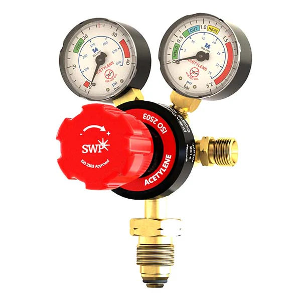 SUPERFLOW SINGLE STAGE 2 GAUGE ACETYLENE 1.5 BAR REGULATOR