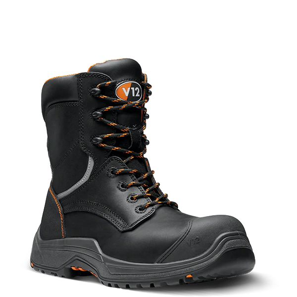 V12 AVENGER IGS BLACK ZIP SIDE HI-LEG BOOT