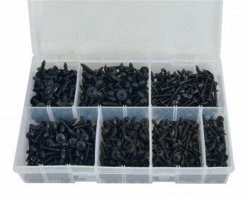 Assorted Black Self Tapping Flanged Pozi Screws