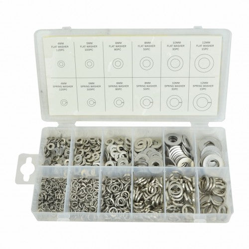 Box of 790pc Assorted Flat & Spring Washers – Charnwood Supplies