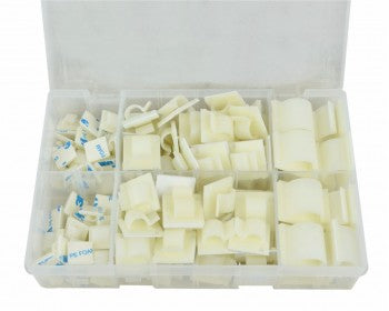 Assorted Adhesive Cable Clips Natural Nylon