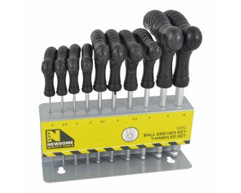10pc Ball End Hex Key T Handled Set