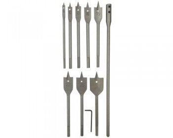 10pc Flat Wood Drill Set