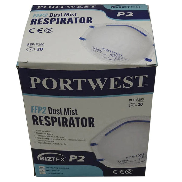 PORTWEST P301 FFP3 VALVED RESPIRATOR FACE MASK BOX 10