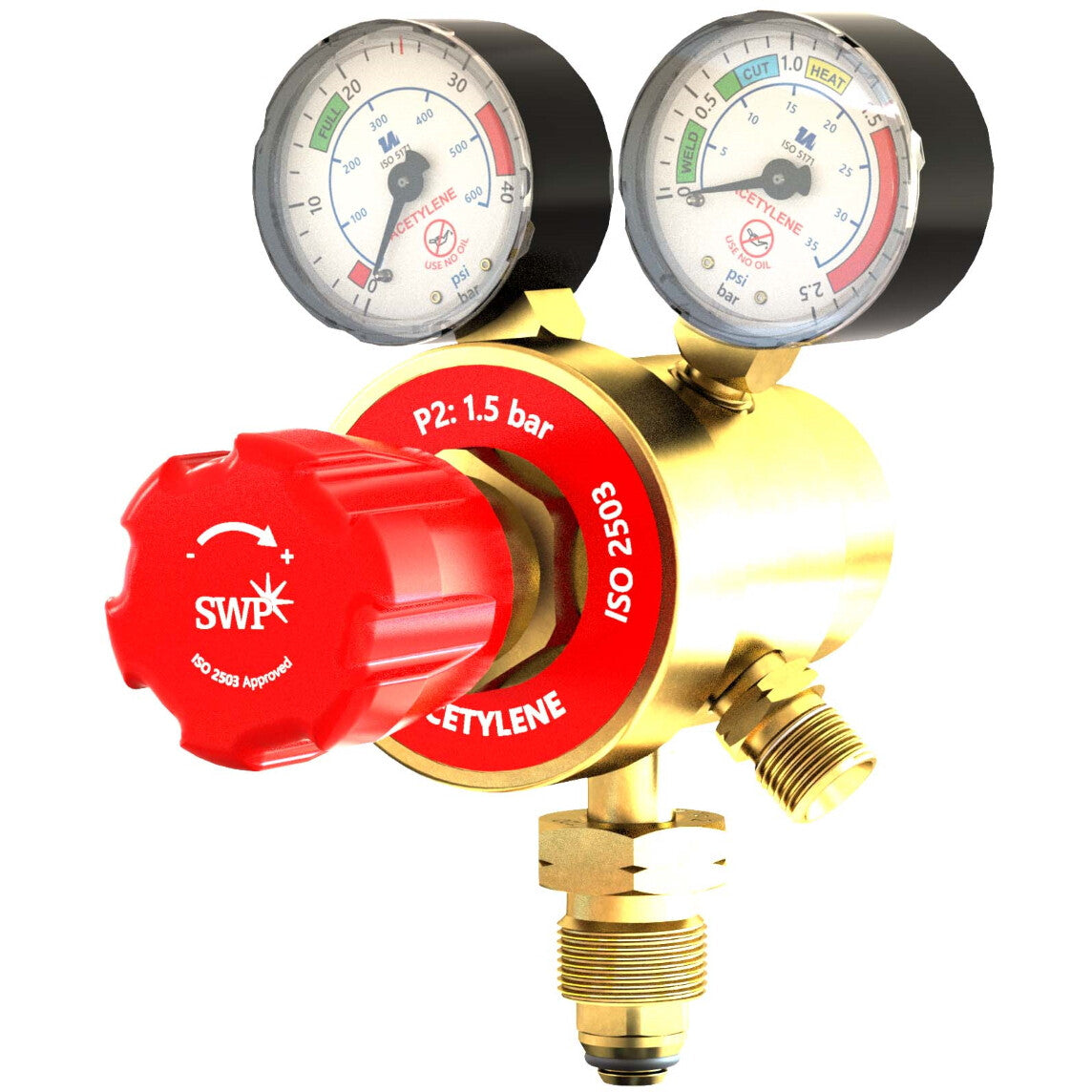 Ipetboom Multi-Functional Acetylene & Oxygen Cylinder Wrench – Square Iron Valve Tool For Pressure Adjustment, Portable, Compact, Golden Finish