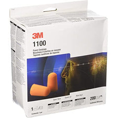 3M 1100 ORANGE FOAM UN-CORD.EARPLUGS BOX 200