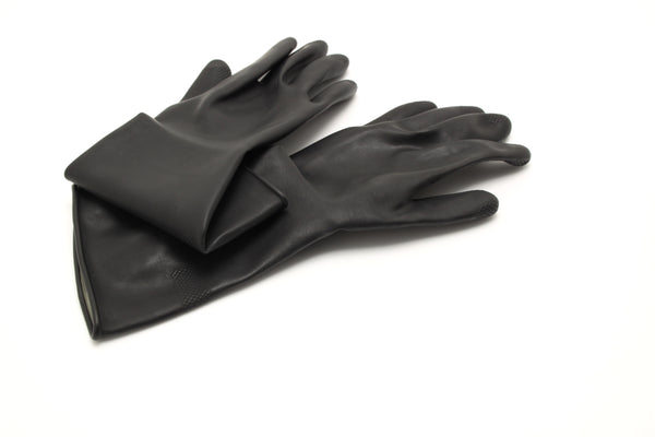 527 JET H/D NATURAL RUBBER GLOVES-BLACK 9-9.5