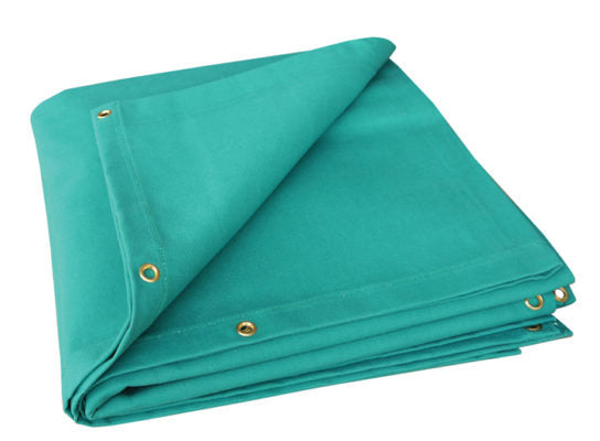 6' X 8' GREEN CANVAS WELDING CURTAIN