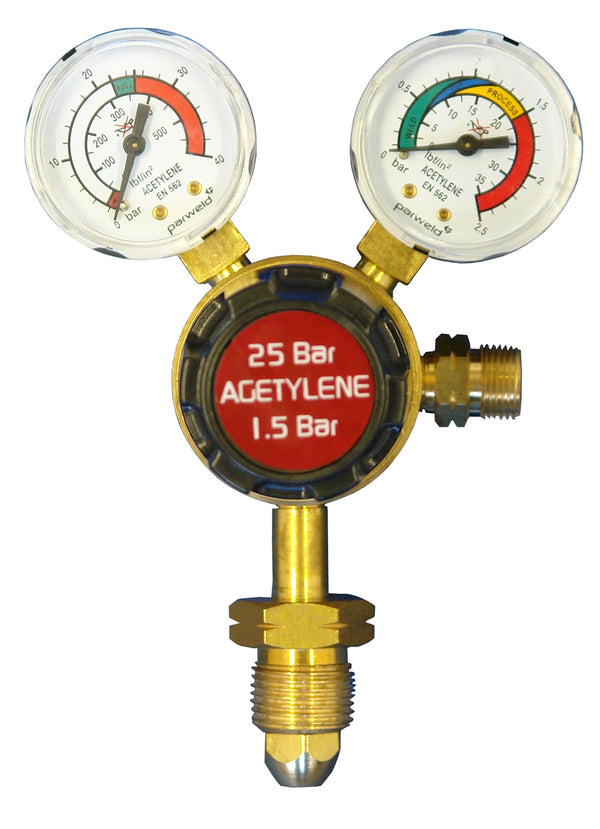 ACETYLENE SINGLE STAGE 2 GAUGE REGULATOR 1.5 BAR